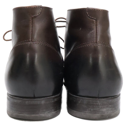 Ermenegildo Zegna Leather Chukka Boots Dark Brown Size 7.5