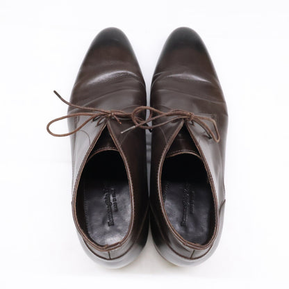 Ermenegildo Zegna Leather Chukka Boots Dark Brown Size 7.5