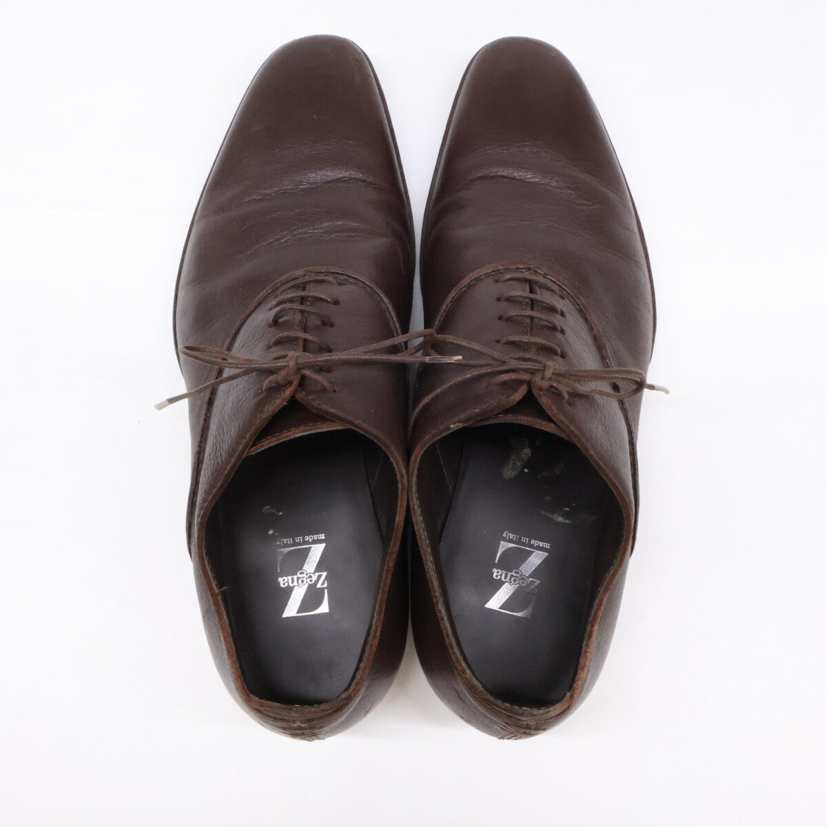 Zegna A0132X Leather Oxford Sneakers Brown Size 7EE