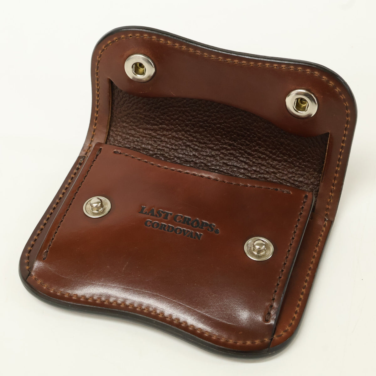 LAST CROPS Horween Shell Cordovan Coin Case Burgundy