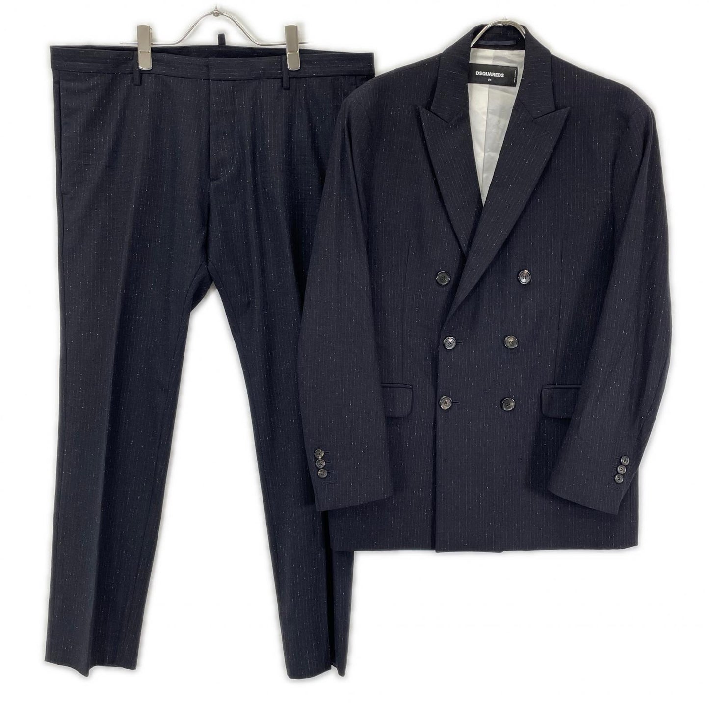 DSQUARED2 16' S71BN0641 Double-Breasted Suit Black Size 54