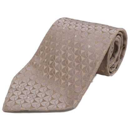 CHANEL Coco Mark Silk Jacquard Tie Gray Size ONE SIZE