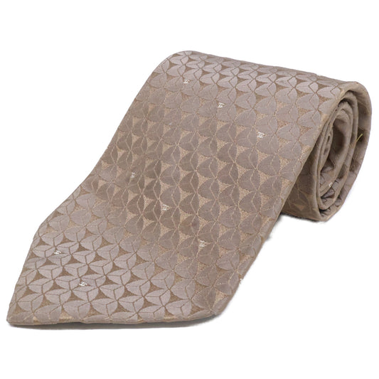 CHANEL Coco Mark Silk Jacquard Tie Gray Size ONE SIZE