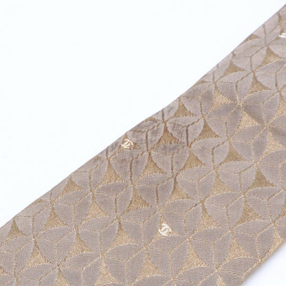 CHANEL Coco Mark Silk Jacquard Tie Gray Size ONE SIZE