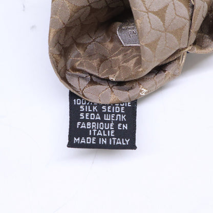 CHANEL Coco Mark Silk Jacquard Tie Gray Size ONE SIZE