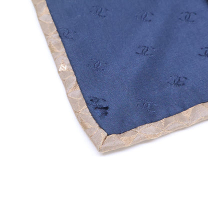 CHANEL Coco Mark Silk Jacquard Tie Gray Size ONE SIZE