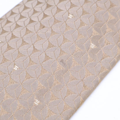 CHANEL Coco Mark Silk Jacquard Tie Gray Size ONE SIZE