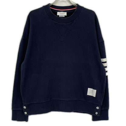 THOM BROWNE 4BAR Loopback Crewneck Sweatshirt Navy Size 1