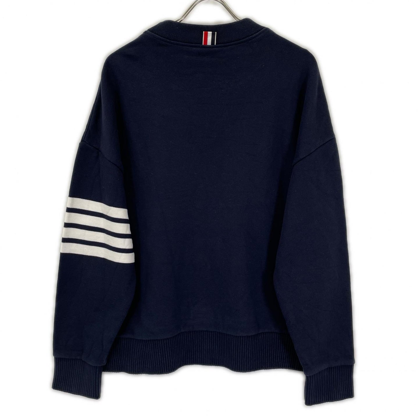 THOM BROWNE 4BAR Loopback Crewneck Sweatshirt Navy Size 1