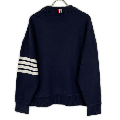THOM BROWNE 4BAR Loopback Crewneck Sweatshirt Navy Size 1