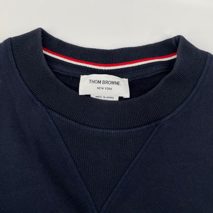 THOM BROWNE 4BAR Loopback Crewneck Sweatshirt Navy Size 1