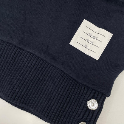 THOM BROWNE 4BAR Loopback Crewneck Sweatshirt Navy Size 1