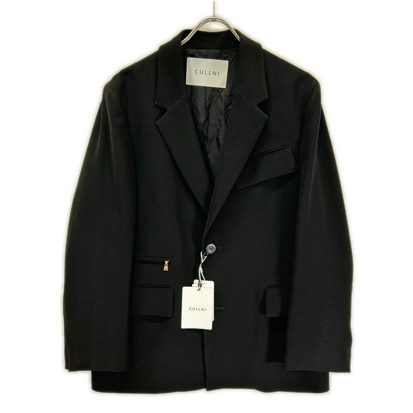 CULLNI Double Cloth Twill Zip Pocket Jacket Black Size 1
