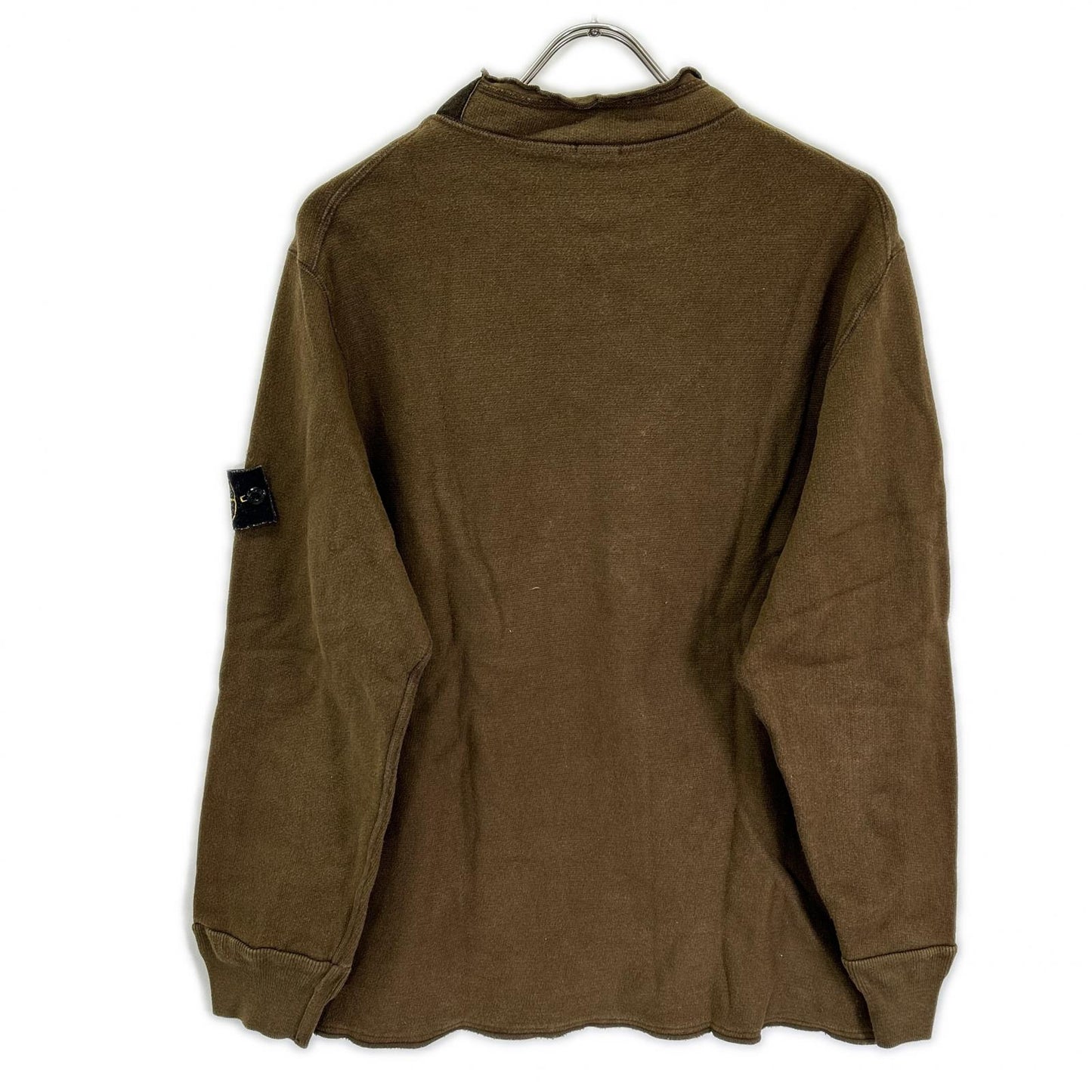 STONE ISLAND Long Sleeve Mock Neck T-Shirt Brown Size M