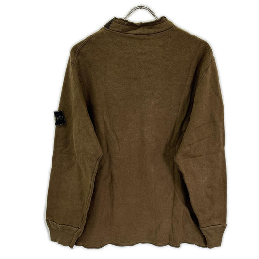 STONE ISLAND Long Sleeve Mock Neck T-Shirt Brown Size M