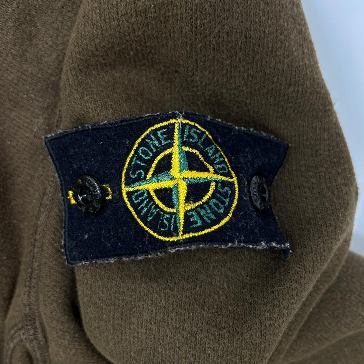 STONE ISLAND Long Sleeve Mock Neck T-Shirt Brown Size M