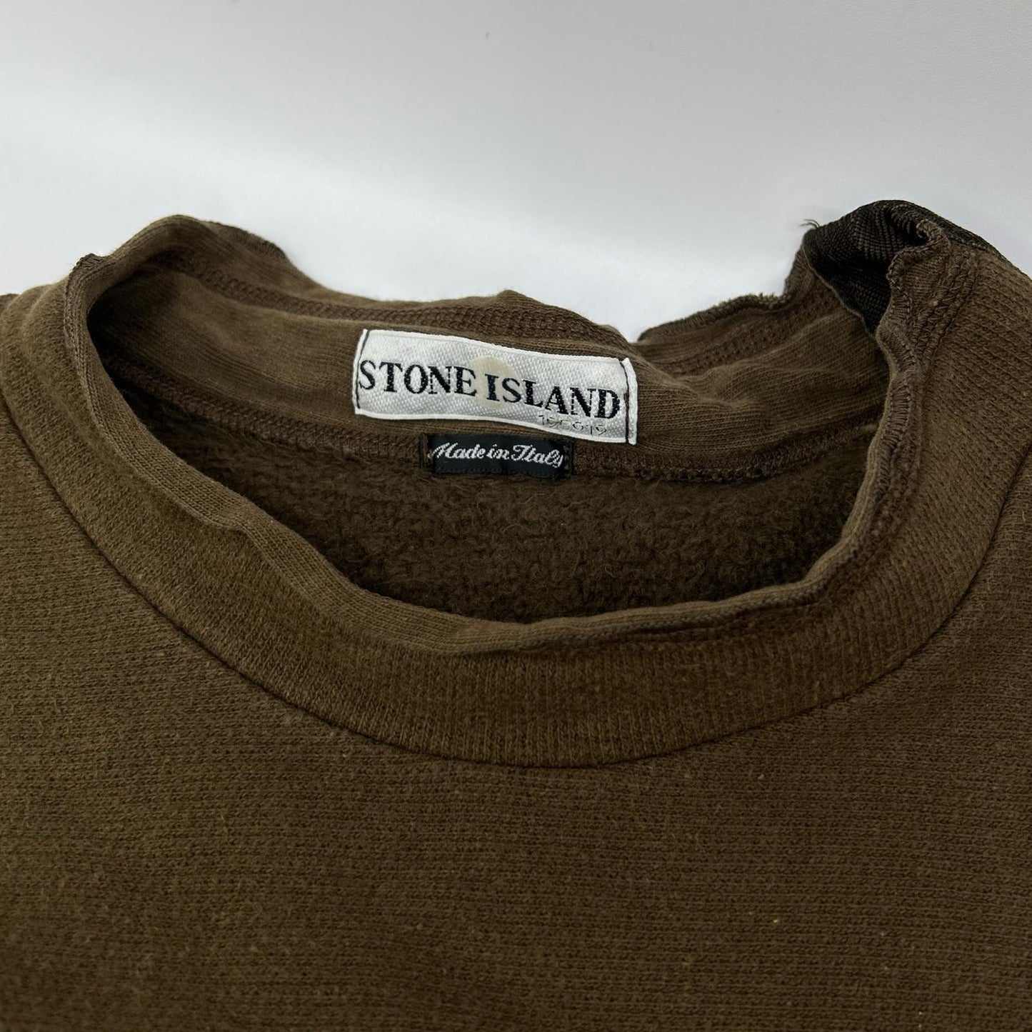STONE ISLAND Long Sleeve Mock Neck T-Shirt Brown Size M