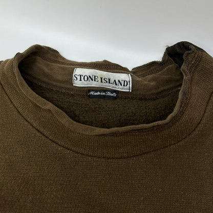 STONE ISLAND Long Sleeve Mock Neck T-Shirt Brown Size M