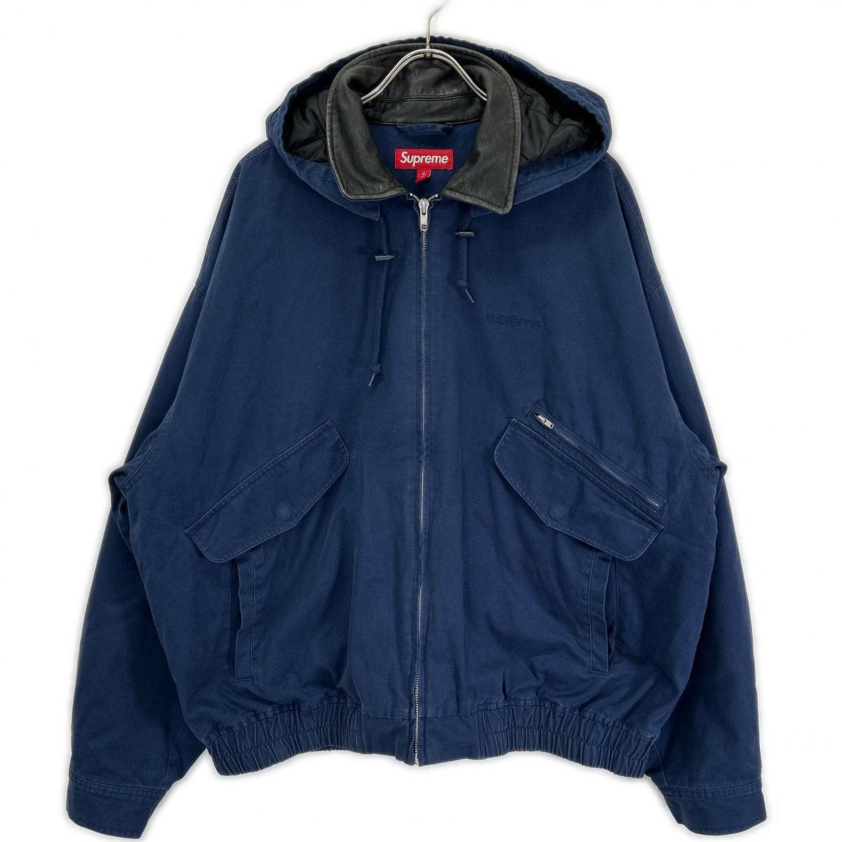 Supreme 24FW Leather Collar Utility Jacket Navy Size XL