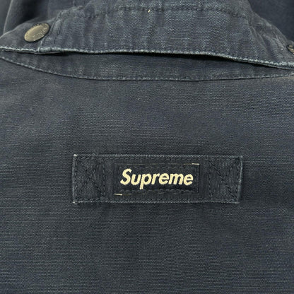 Supreme 24FW Leather Collar Utility Jacket Navy Size XL