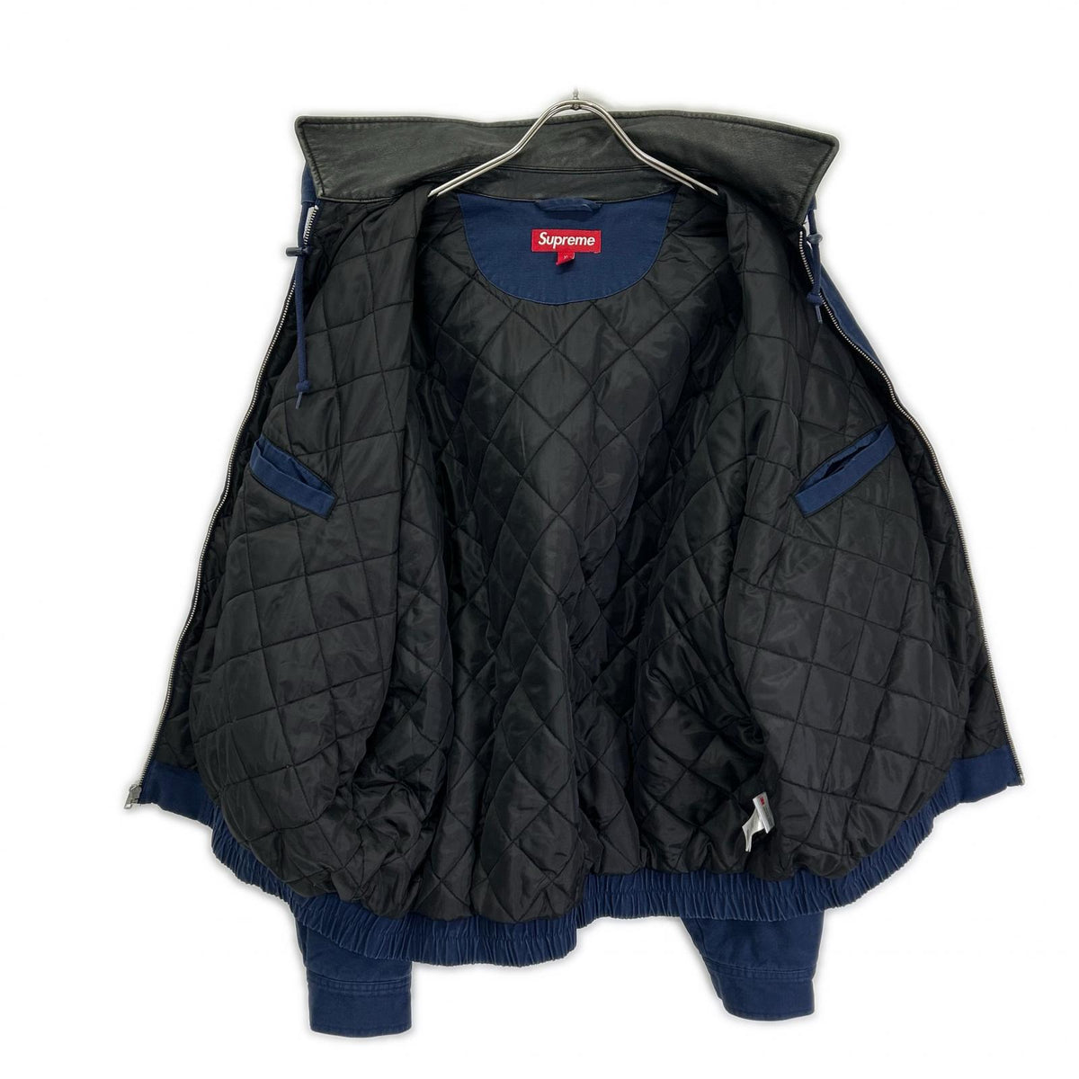 Supreme 24FW Leather Collar Utility Jacket Navy Size XL