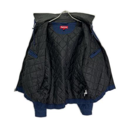 Supreme 24FW Leather Collar Utility Jacket Navy Size XL