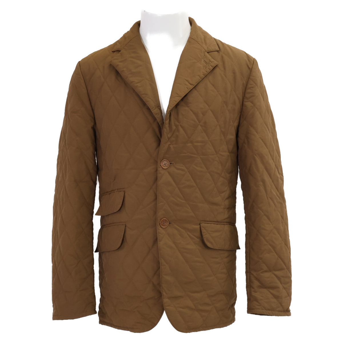 HERMES Detachable Liner Quilted Jacket Brown Size S