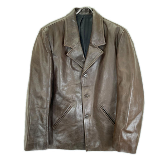 agnes b HOMME French Leather Tailored Blazer Brown Size 2