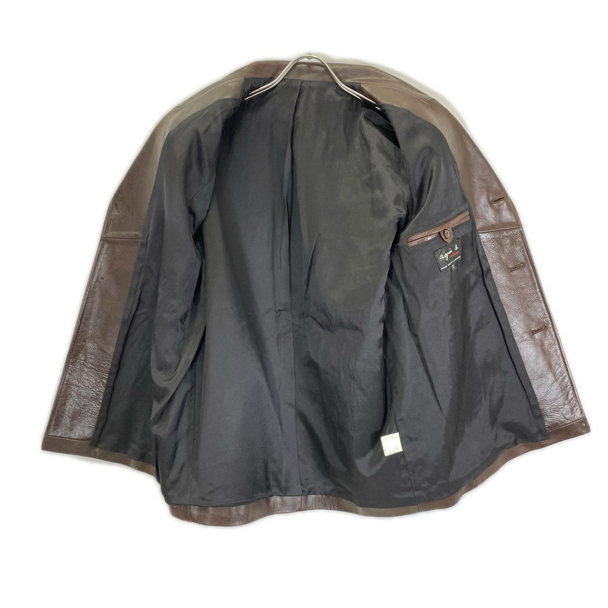 agnes b HOMME French Leather Tailored Blazer Brown Size 2