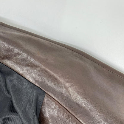 agnes b HOMME French Leather Tailored Blazer Brown Size 2