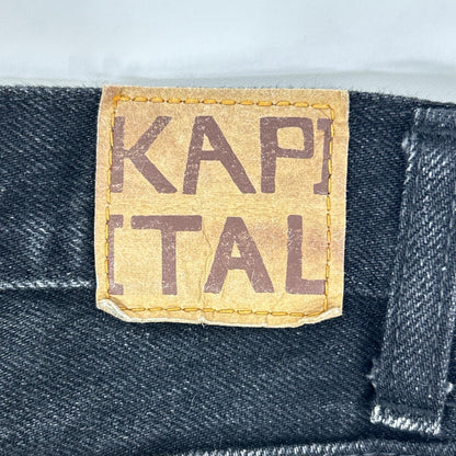 KAPITAL EK-1373 Bootcut Denim Black Boots Size 36