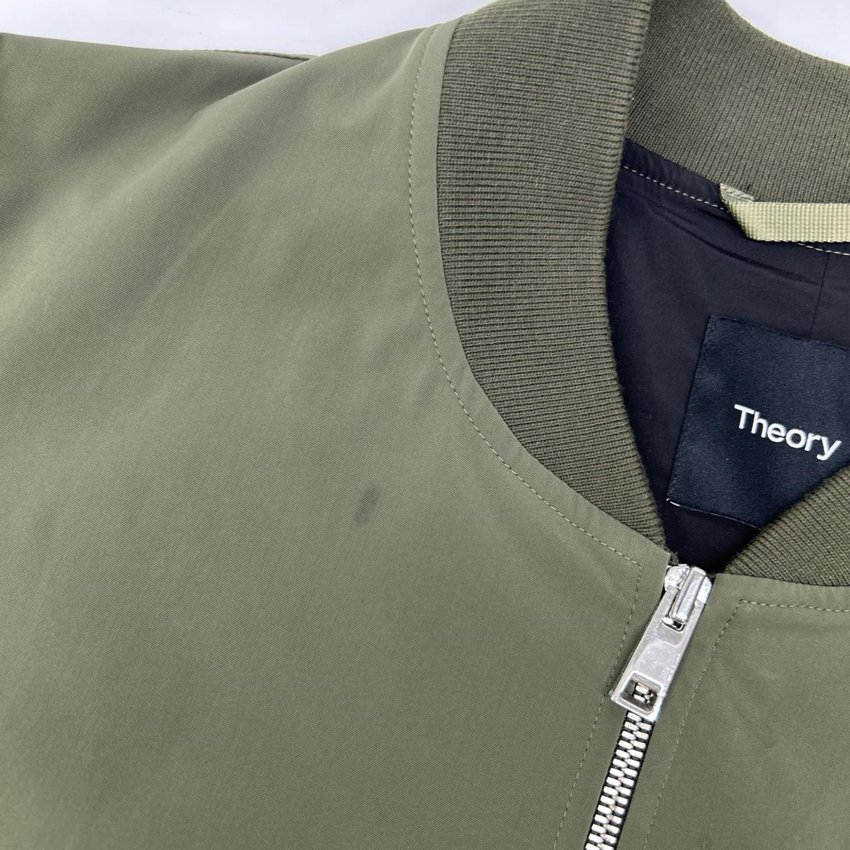 Theory Khaki CITY BOMBER LD Polyester Blouson Jacket Size M