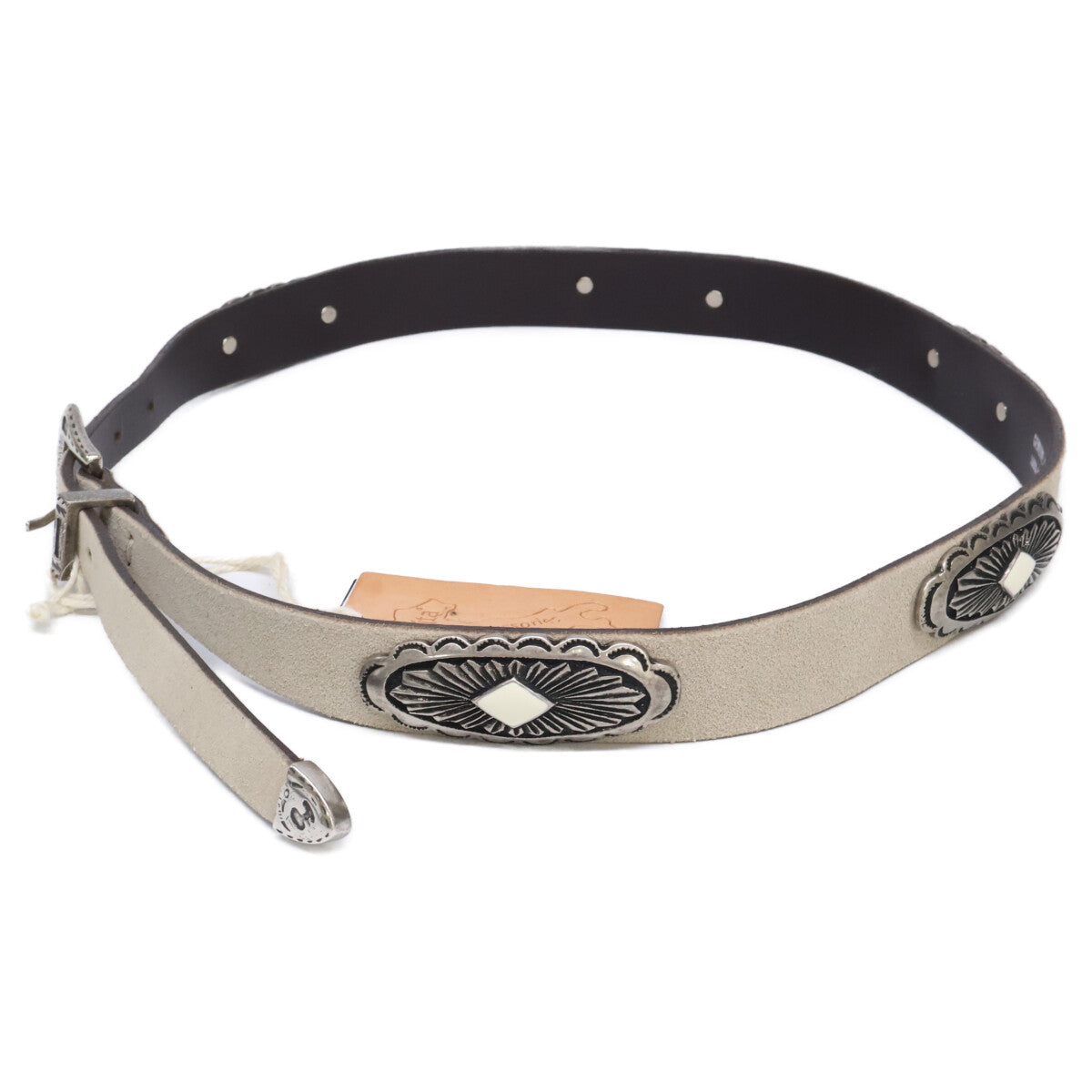 Puntovita PV927 Concho Suede Belt Ivory Size 80