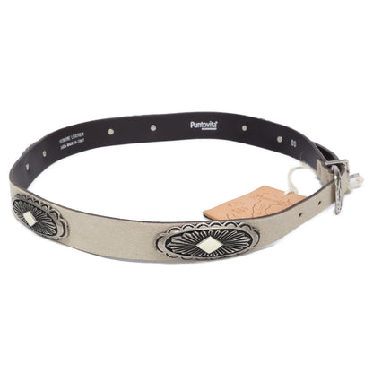 Puntovita PV927 Concho Suede Belt Ivory Size 80