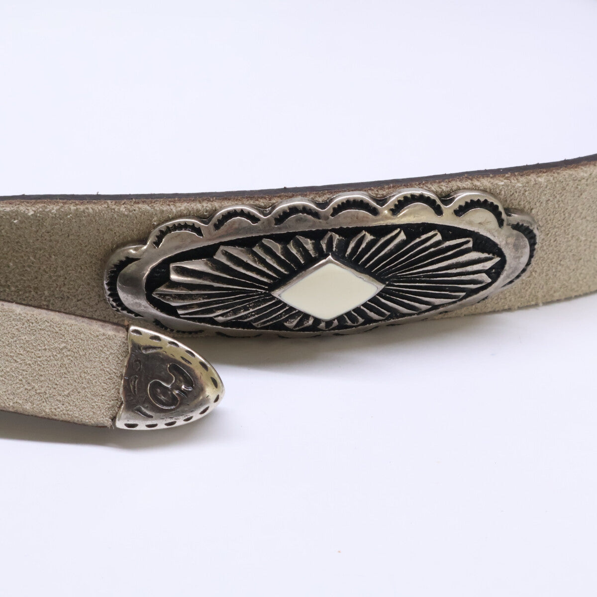 Puntovita PV927 Concho Suede Belt Ivory Size 80