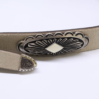 Puntovita PV927 Concho Suede Belt Ivory Size 80