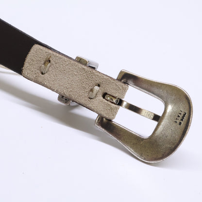 Puntovita PV927 Concho Suede Belt Ivory Size 80