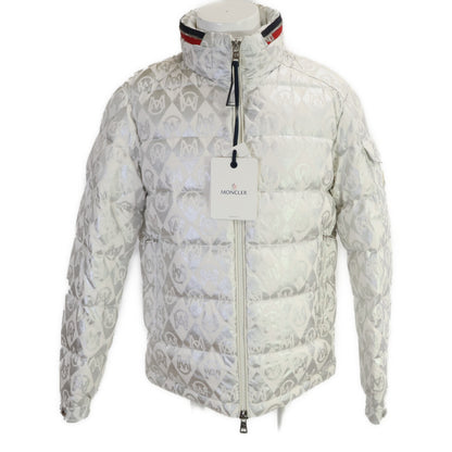MONCLER '23 BOURNE All-Over Logo Down Jacket White Size 1