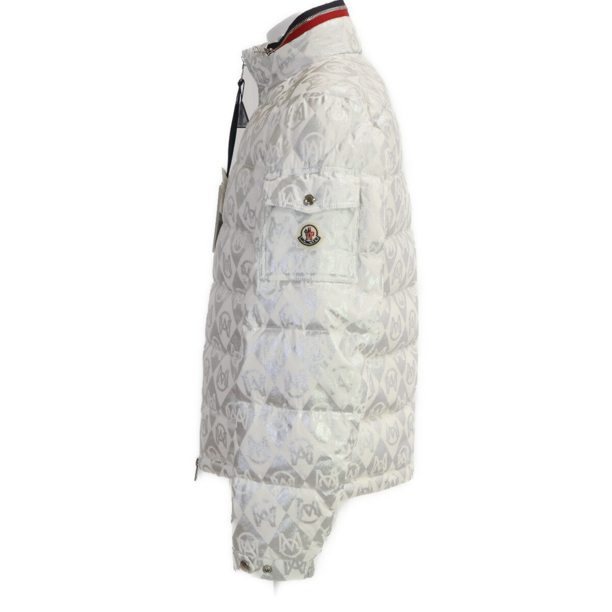 MONCLER '23 BOURNE All-Over Logo Down Jacket White Size 1