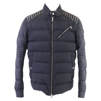 MONCLER SAMALENS Biker Nylon Down Jacket Black Size 4
