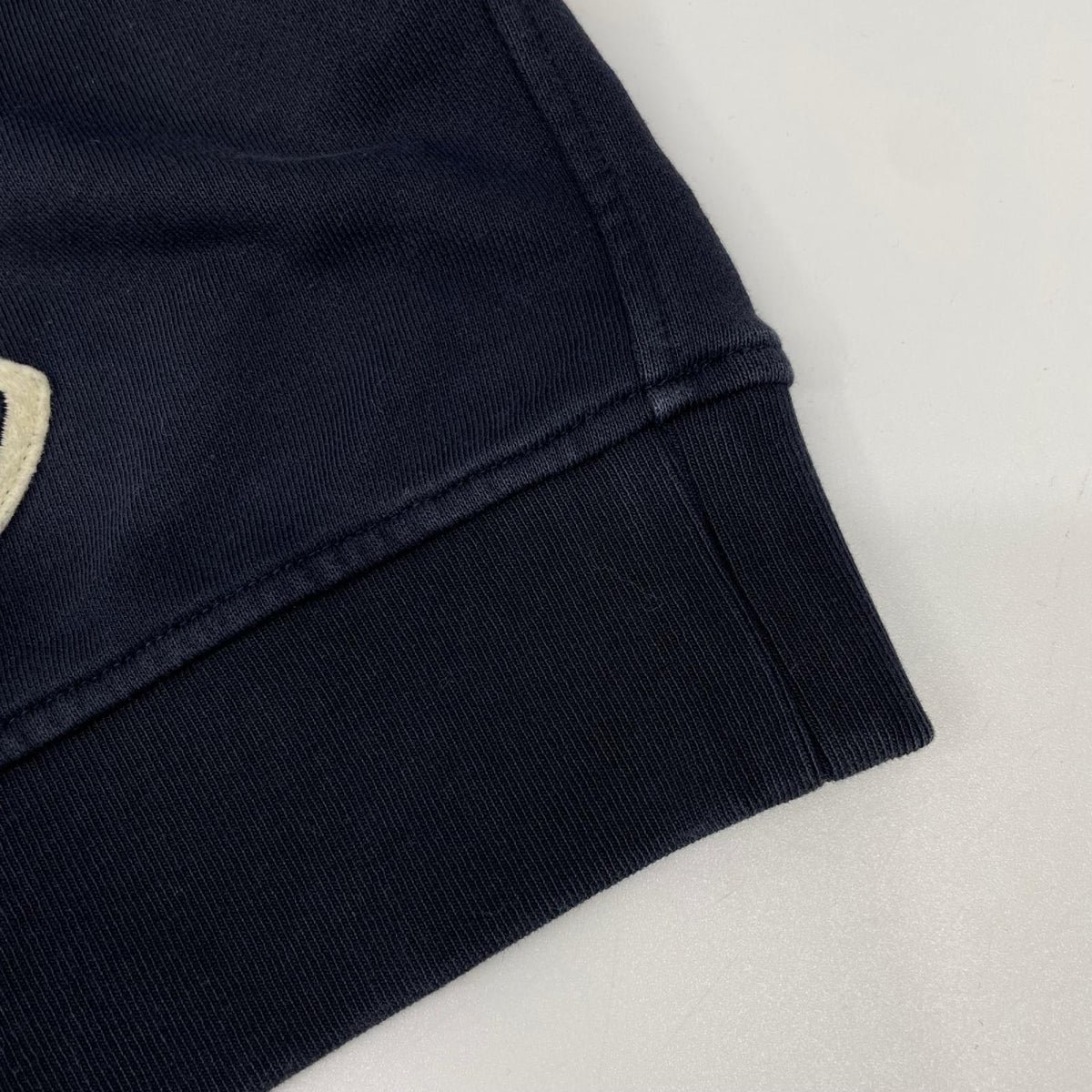 MONCLER Maglia Logo Patch Hoodie Navy Cotton Size XL