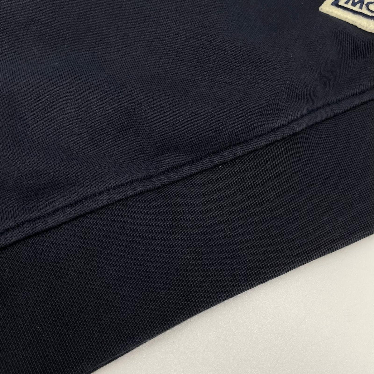 MONCLER Maglia Logo Patch Hoodie Navy Cotton Size XL