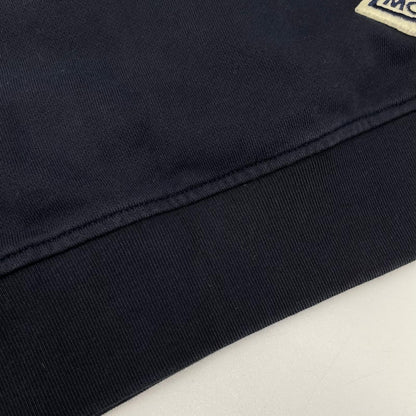 MONCLER Maglia Logo Patch Hoodie Navy Cotton Size XL