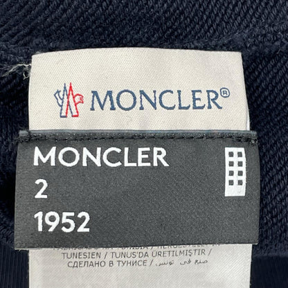 MONCLER Maglia Logo Patch Hoodie Navy Cotton Size XL