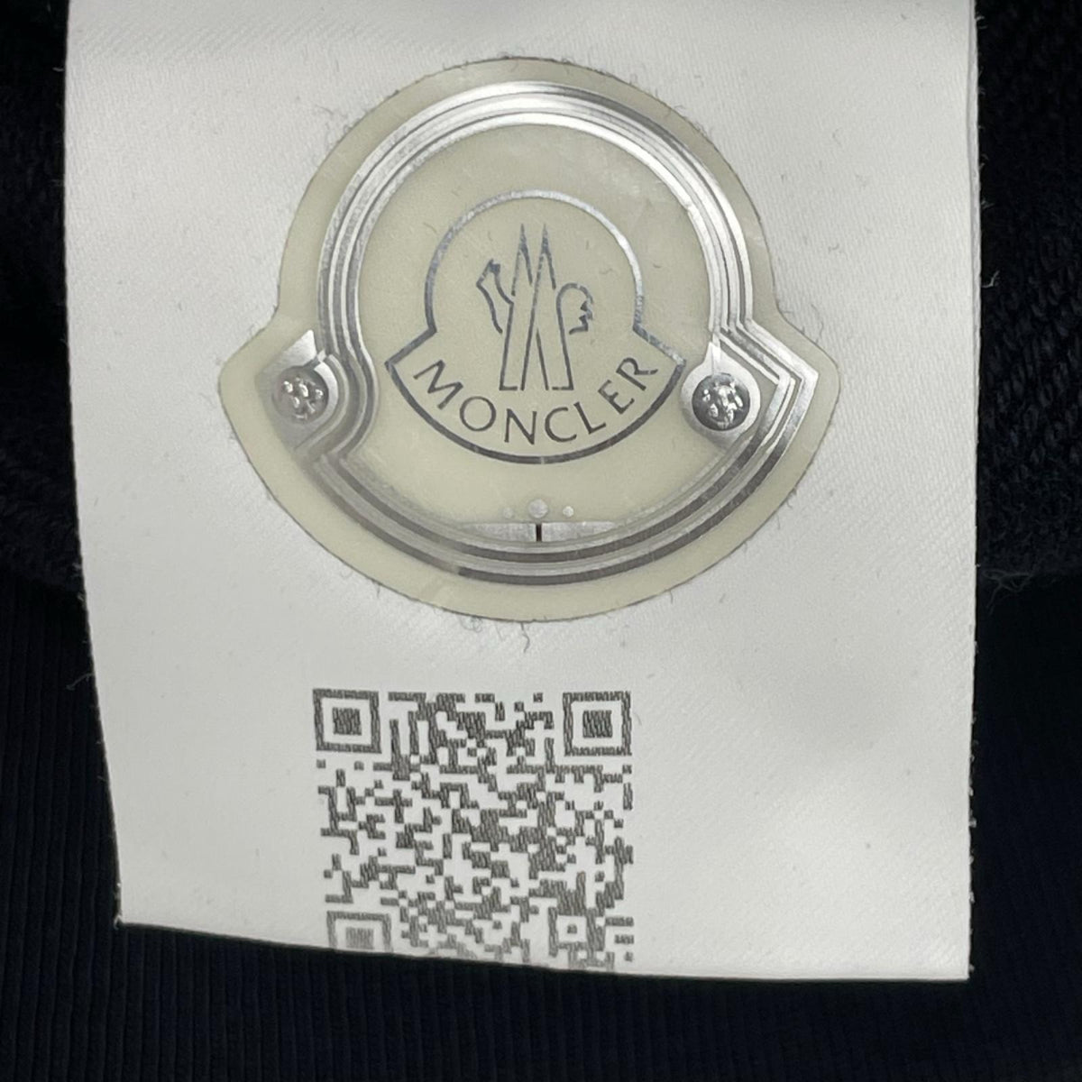 MONCLER Maglia Logo Patch Hoodie Navy Cotton Size XL