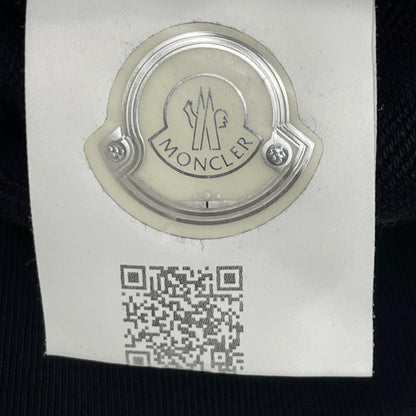 MONCLER Maglia Logo Patch Hoodie Navy Cotton Size XL