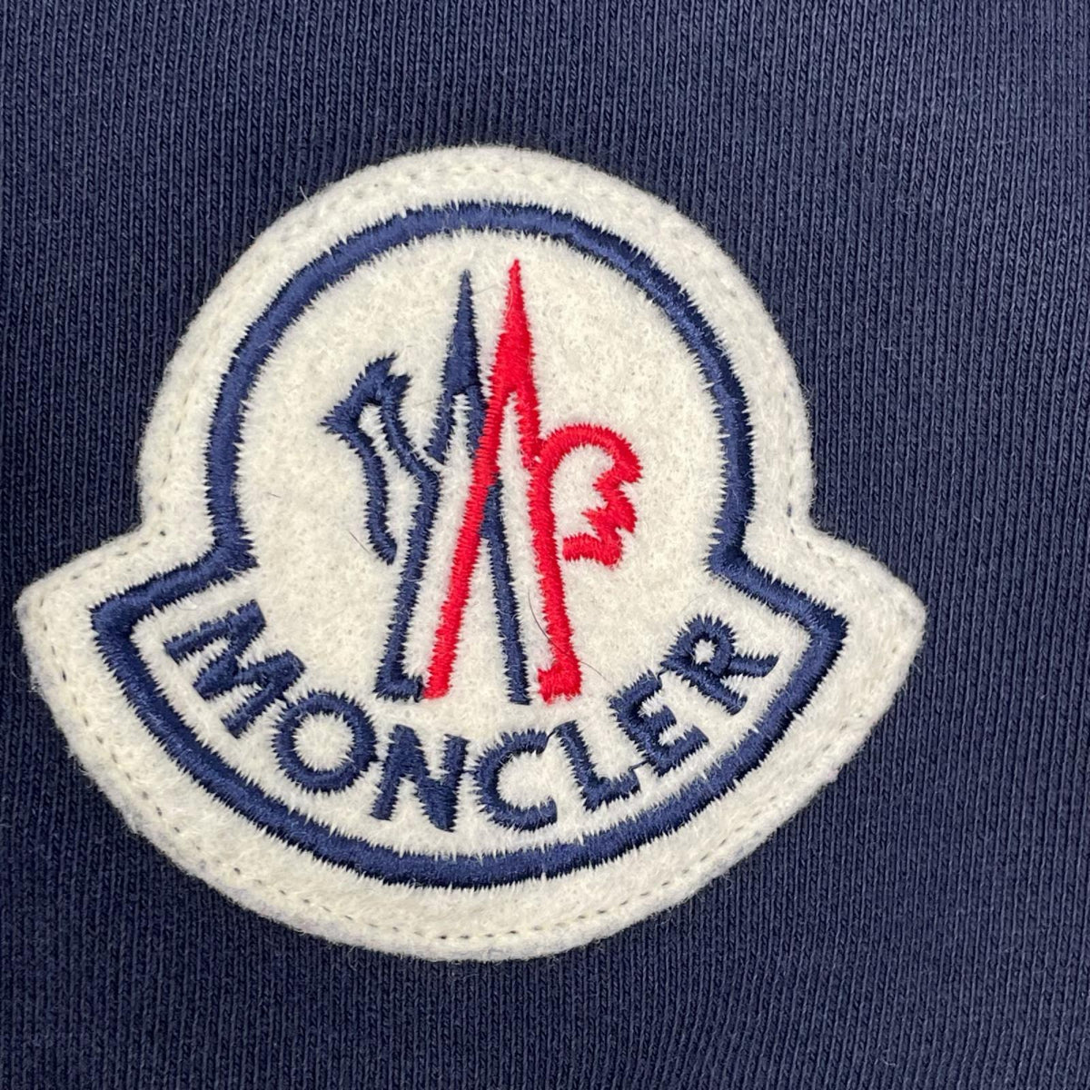 MONCLER Maglia Logo Patch Hoodie Navy Cotton Size XL