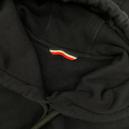 MONCLER Maglia Logo Patch Hoodie Navy Cotton Size XL