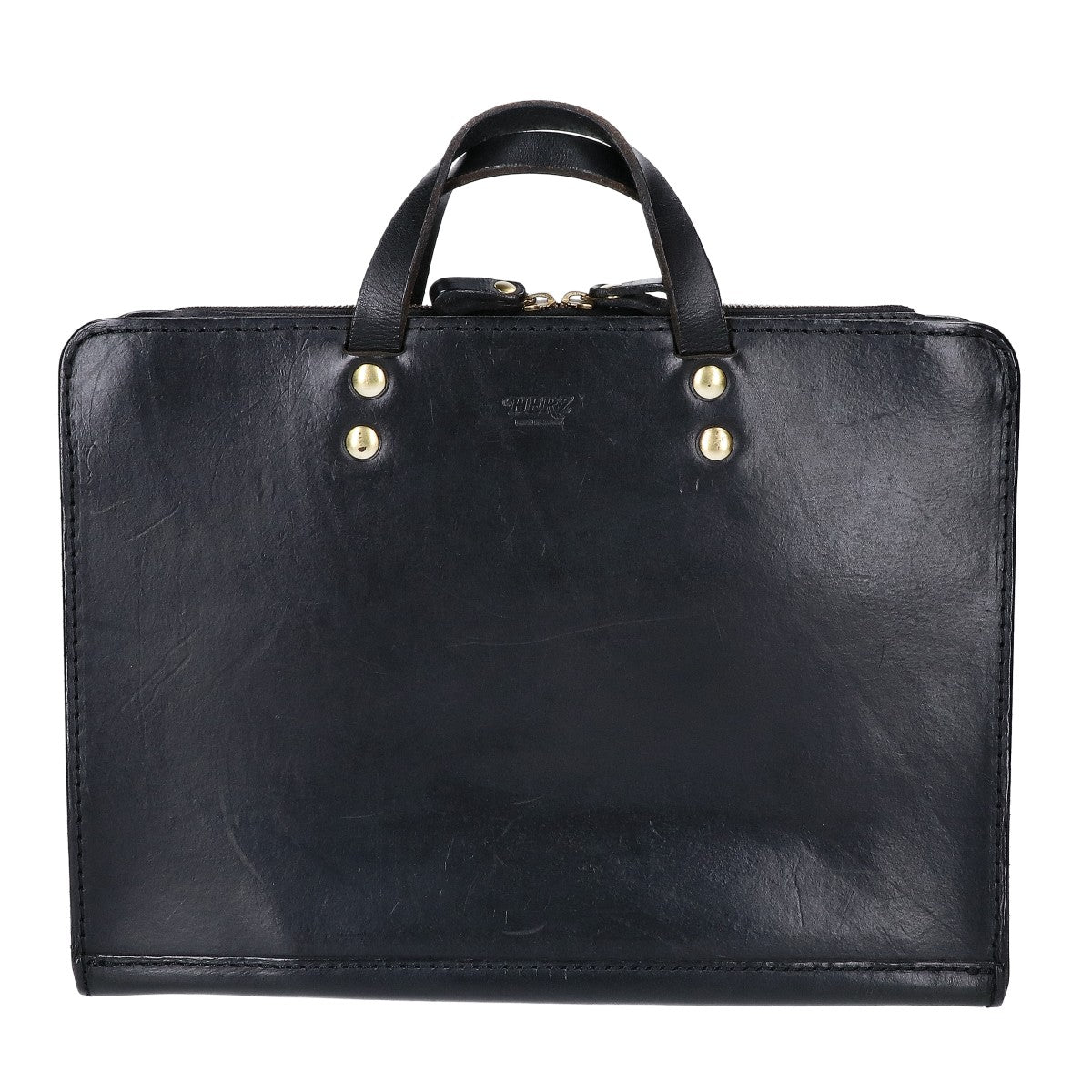 HERZ BW-111 Leather Two-Handle Business Bag Black