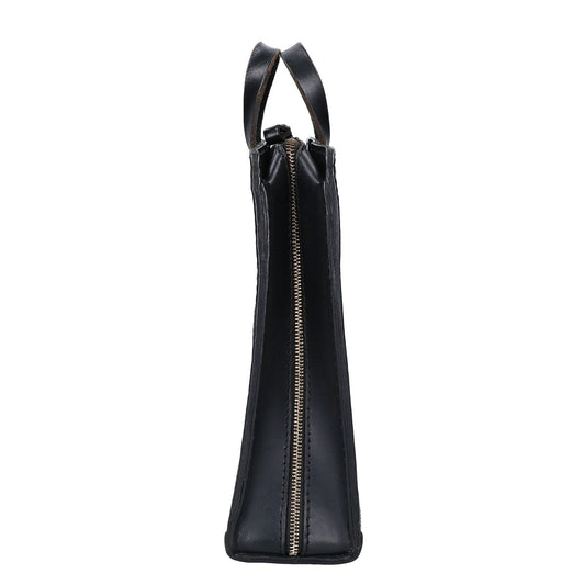 HERZ BW-111 Leather Two-Handle Business Bag Black